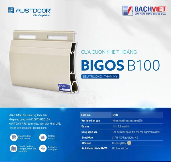 Cửa cuốn Austdoor khe thoáng B100