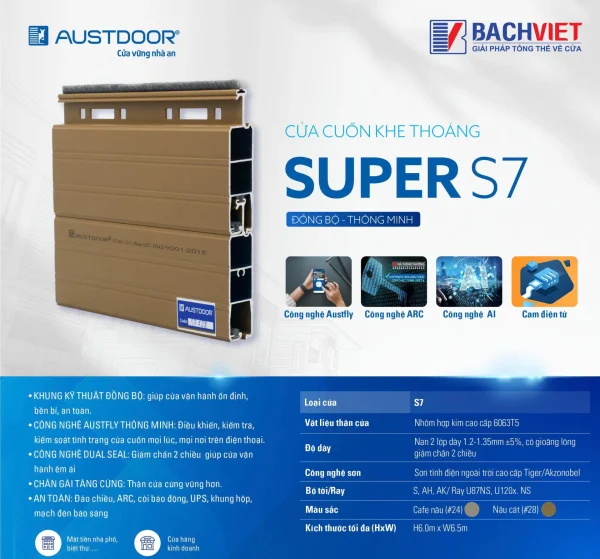Cửa cuốn Austdoor Khe thoáng S7