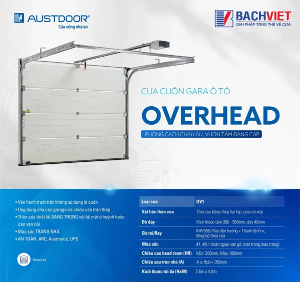 Cửa trượt trần Austdoor Overhead