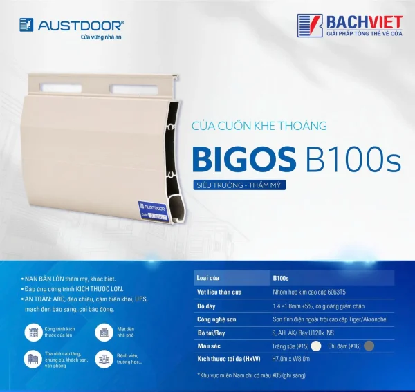 Cửa cuốn Austdoor khe thoáng B100S