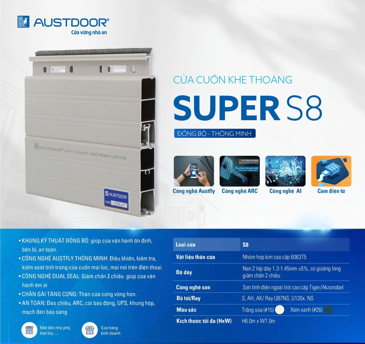 Của cuốn Austdoor Khe thoáng S8